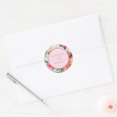 Spring Bouquet in Pink en Ivory Wedding Sticker (Envelop)