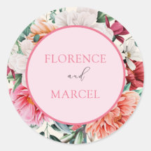 Spring Bouquet in Pink en Ivory Wedding Sticker