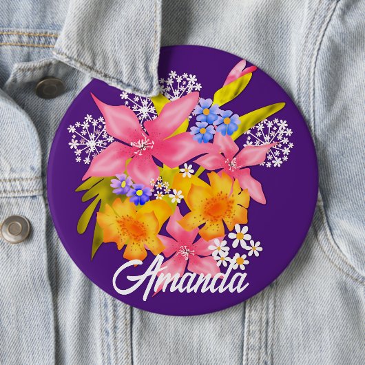 Spring bouquet-knop ronde button 6,0 cm (In situ)