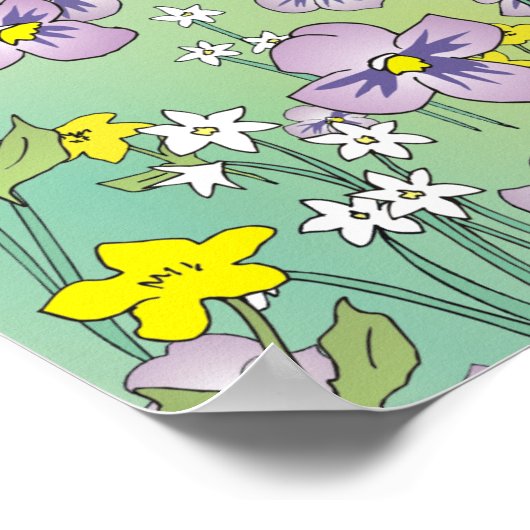 Spring Bouquet Maneki Neko (Lucky Cat) Poster (Hoek)