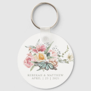 Spring Bouquet met Butterfly   Foto-Sleutelhanger Sleutelhanger