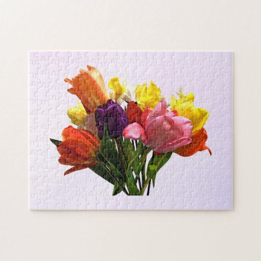 Spring Bouquet met tulpen en diaffodils Puzzle Legpuzzel (Horizontaal)