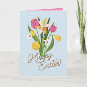 Spring Bouquet Tulip Daffodil Pasen Feestdagen Kaart (Voorkant)