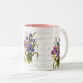 Spring Bouquet van Irises - Viering van de bloemen Tweekleurige Koffiemok (Voorkant rechts)