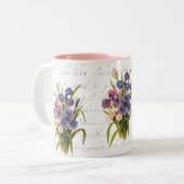 Spring Bouquet van Irises - Viering van de bloemen Tweekleurige Koffiemok (Voorkant links)