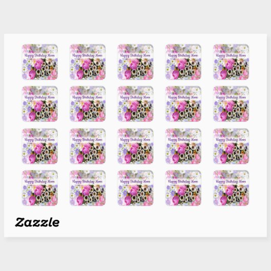Spring Bouquet Vierkante Sticker (Vel)