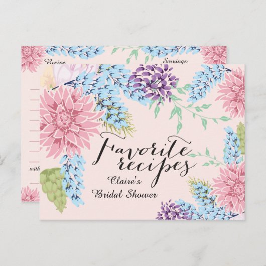 Spring Bouquet Vrijgezellenfeest Recept Kaart (Voorkant / Achterkant)