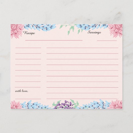 Spring Bouquet Vrijgezellenfeest Recept Kaart (Achterkant)