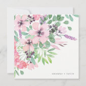 Spring Bouquet | Waterverf Floral Wedding Square Kaart (Achterkant)
