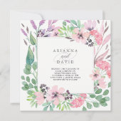 Spring Bouquet | Waterverf Floral Wedding Square Kaart (Voorkant)