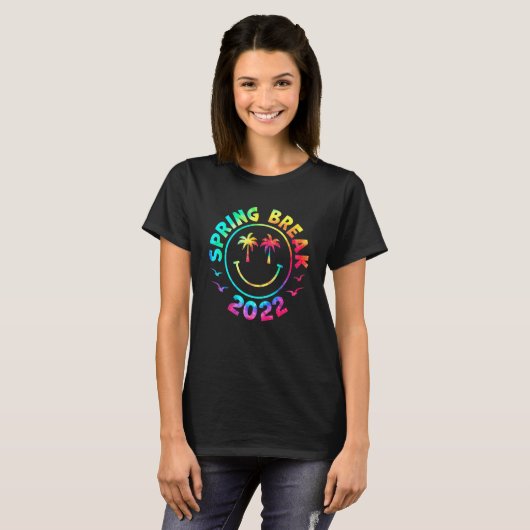 Spring Break 2022 Matching Group Tie Dye T-shirt (Voorkant volledig)