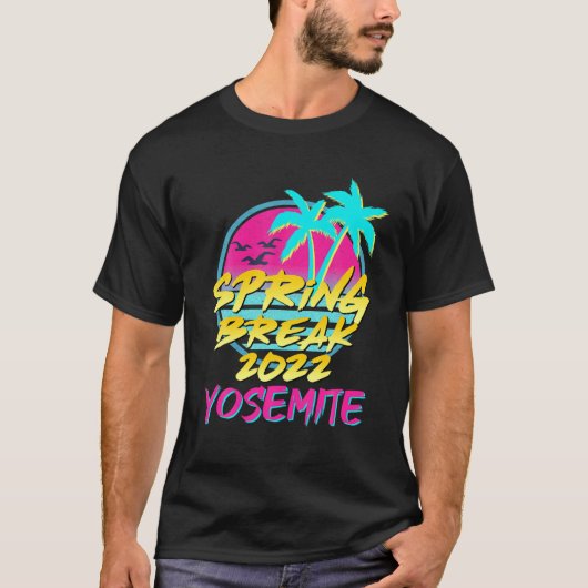 Spring Break 2022 Retro 80S 90S CA, Yosemite Famil T-shirt (Voorkant)