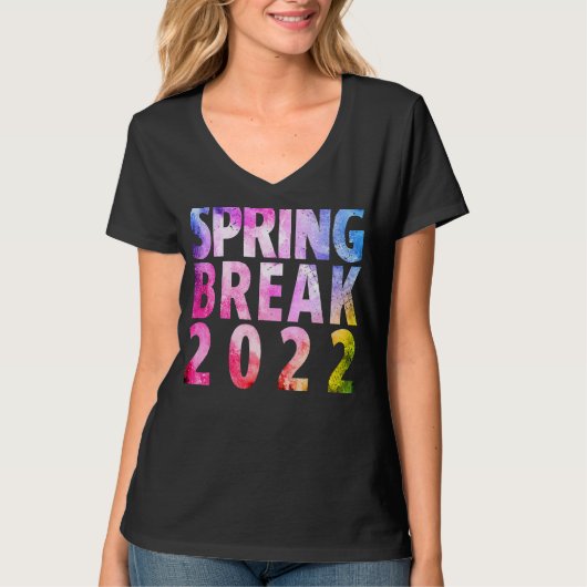 Spring Break 2022 Tie Dye Matching T-shirt (Voorkant)
