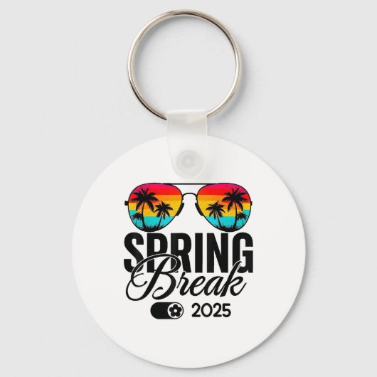 Spring Break 2025 Mode op Retro Sungles Beach Vaca Sleutelhanger (Voorkant)