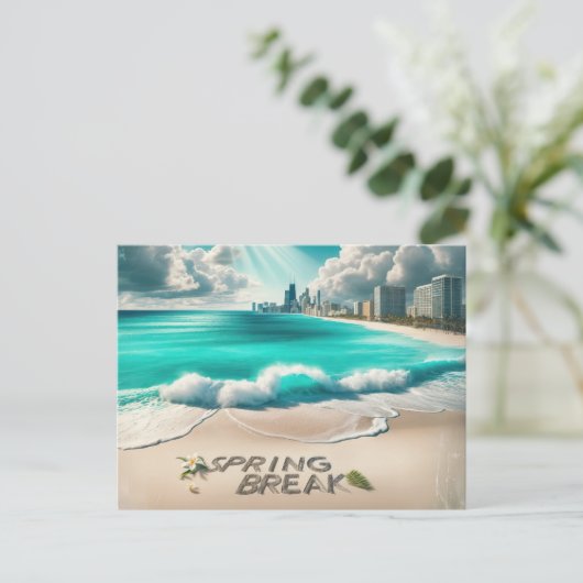 Spring Break Beach Briefkaart (Staand voorkant)