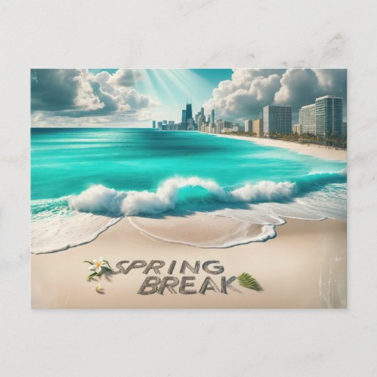 Spring Break Beach Briefkaart (Voorkant)