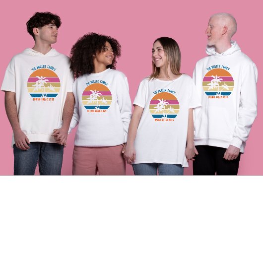 Spring Break Beach Sunset Custom Family T-shirt