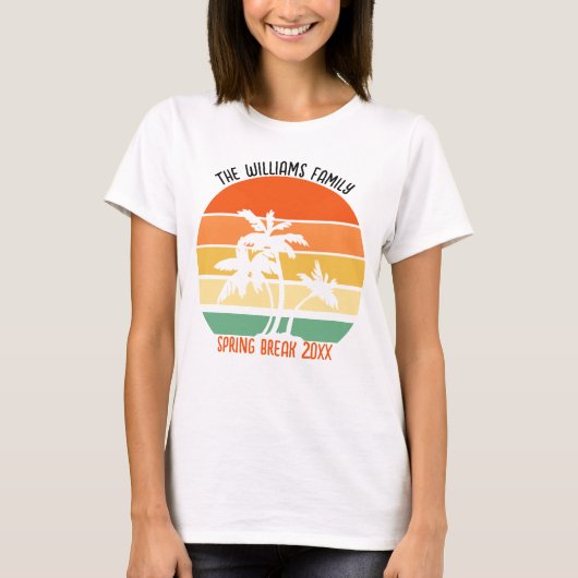 Spring Break Beach Sunset Custom Family T-shirt (Voorkant)