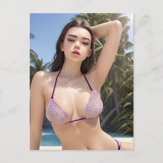 Spring Break Bikini Model Briefkaart (Voorkant)