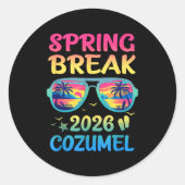 Spring Break Cozumel 2026 Vacation Trip Sungles  Ronde Sticker (Voorkant)