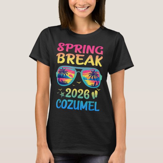 Spring Break Cozumel 2026 Vacation Trip Sungles T-shirt (Voorkant)