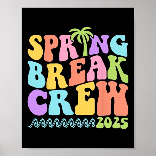 Spring Break Crew 2025 Matching Family Group Vacat Poster (Voorkant)