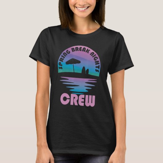Spring Break Crew Sunset Matching Women me T-shirt (Voorkant)