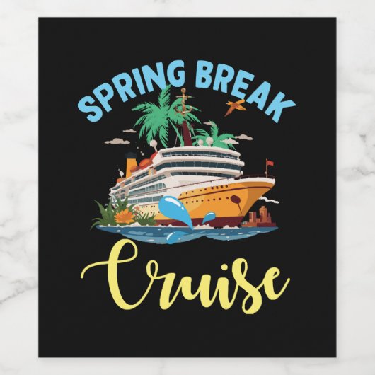Spring Break Cruise Wijn Etiket (Enkel label)