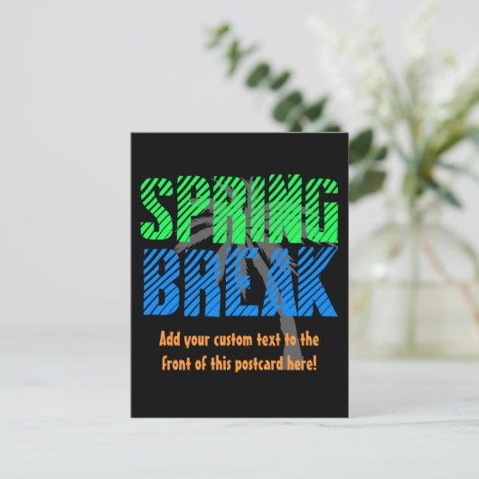 Spring Break Custom Neon Souvenir Briefkaart (Staand voorkant)