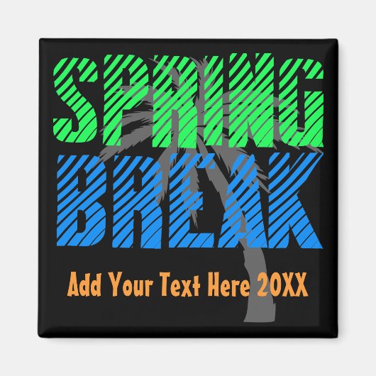 Spring Break Custom Neon Souvenir Magneet (Voorkant)