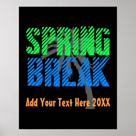 Spring Break Custom Neon Souvenir Poster (Voorkant)