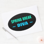 SPRING BREAK DIVA-stickers (4, ovaal) Ovale Sticker (Envelop)