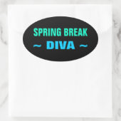 SPRING BREAK DIVA-stickers (4, ovaal) Ovale Sticker (Tas)