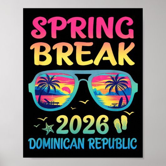 Spring Break Dominican Republic 2026 Vacation Trip Poster (Voorkant)