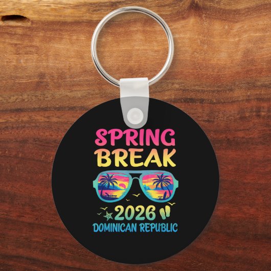 Spring Break Dominican Republic 2026 Vacation Trip Sleutelhanger (Voorkant)