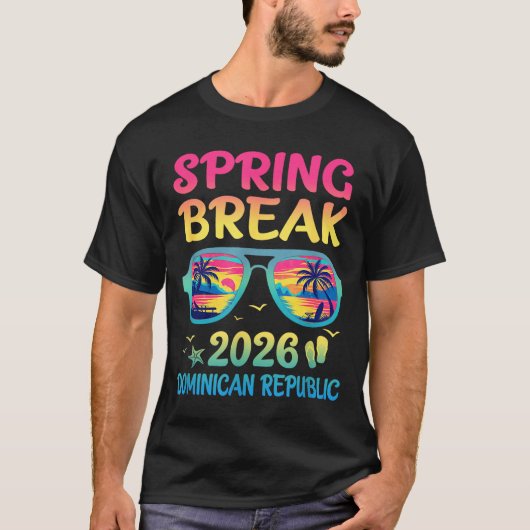 Spring Break Dominican Republic 2026 Vacation Trip T-shirt (Voorkant)