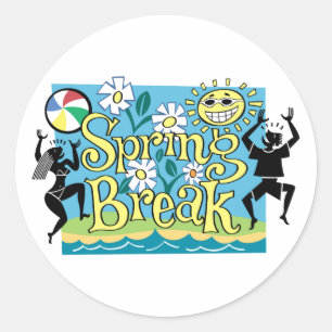 Spring Break Fun-ontwerp Ronde Sticker