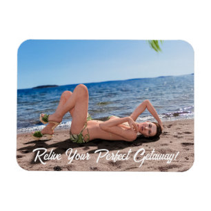 Spring Break Girl Liggend op Sandy Beach Magneet