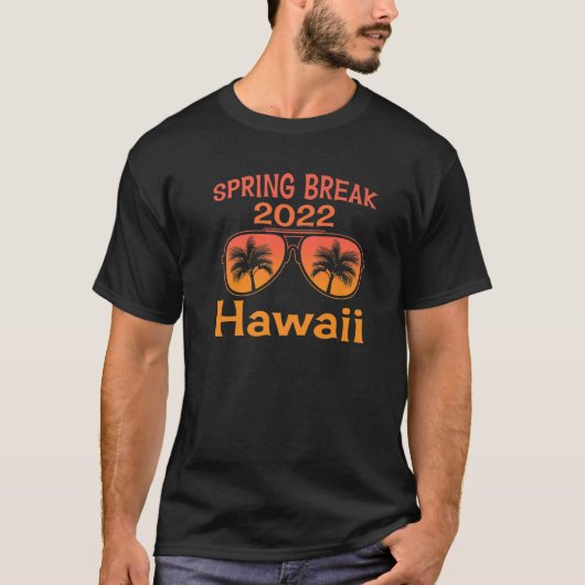 Spring Break Hawaii 2022 Retro Palm Tree S T-shirt (Voorkant)