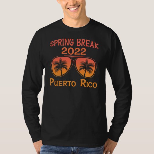 Spring Break Island 2022 Retro Palm Tree S T-shirt (Voorkant)