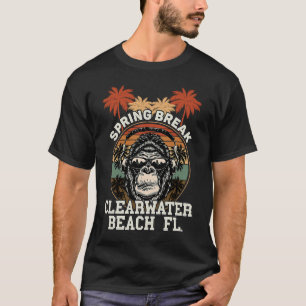 Spring Break Klerwater Beach Fl Gorilla Hoofdtelef T-shirt