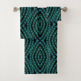 Spring Break Leaves Turquoise Colored Art Design Bad Handdoek