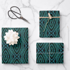 Spring Break Leaves Turquoise Colored Art Design Inpakpapier Vel