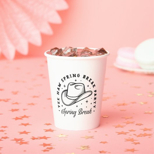 Spring break meisjes feest cowboy pet esthetiek papieren bekers (Insitu)