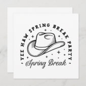 Spring break meisjes feest cowboy pet kaart (Voorkant / Achterkant)