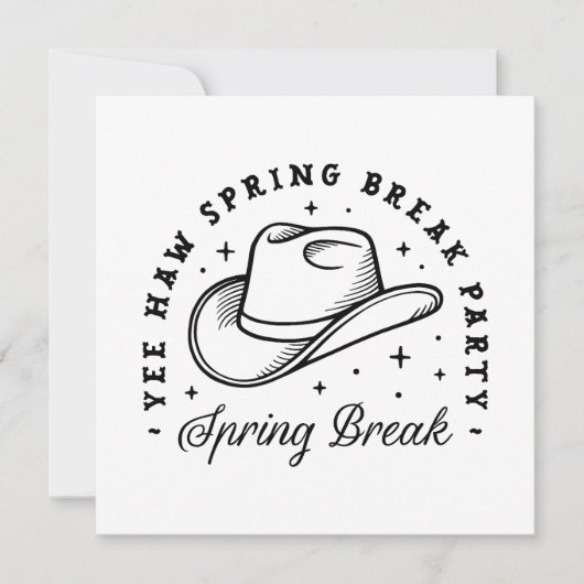 Spring break meisjes feest cowboy pet kaart (Voorkant)