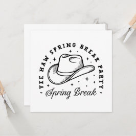 Spring break meisjes feest cowboy pet kaart