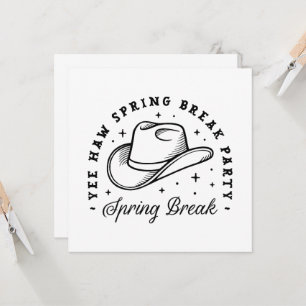 Spring break meisjes feest cowboy pet kaart