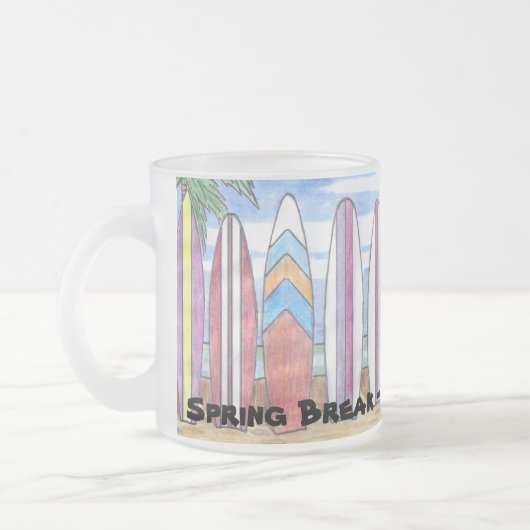 SPRING BREAK mok (gefronst glas) (Links)