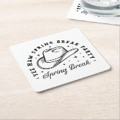 Spring break party cowboy pet kartonnen onderzetters (Schuin)